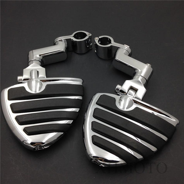 Front 1" Wing Footpegs rest Male Mount Clamps for Honda VT750 VTX1300 VF750 VLX600