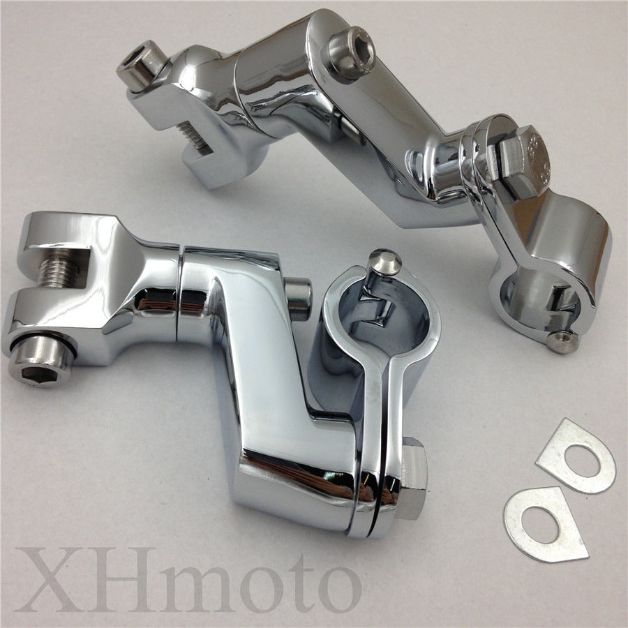 Replacement Chrome Longhorn Footpeg engine guard Mounts Magnum Clamp For Harley Davidson