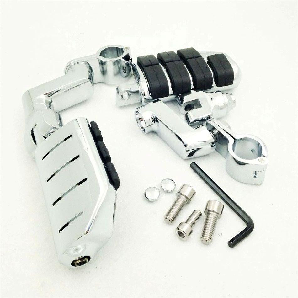 High Quality 1.25" Chromed Front Clamps 1 1/4" Large Foot Pegs For SUZUKI VL VZ M800 C800 M109R M90 S50 C90
