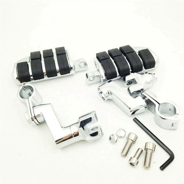 High Quality Chromed 1 1/4" 1.25"  Highway Clamps Large Foot Pegs For TRIUMPH ROCKET 3 2300CC