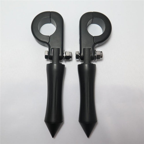 HTT Black Footpeg w/ Mounting Kit P-Clamp Fits Engine Guard 1 1/4" Diameter Tubing For Honda GoldWing VTX1300 Shadow Valkyrie Triumph