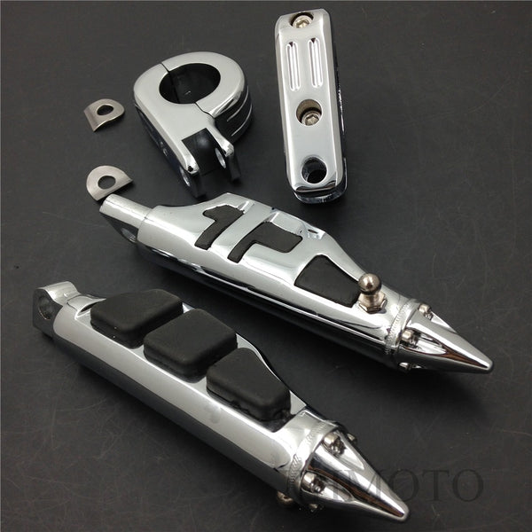 Rider 1 1/4" Stiletto 4475 Foot Peg P-Clamps For Honda Shadow ACE Magna Valkyrie