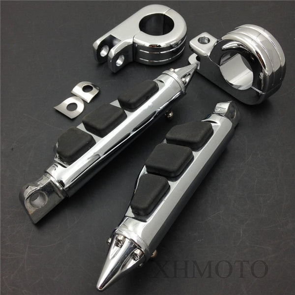 Front 1 1/2" Highway Stiletto 4475 Foot Pegs P-Clamps For Honda GoldWing GL