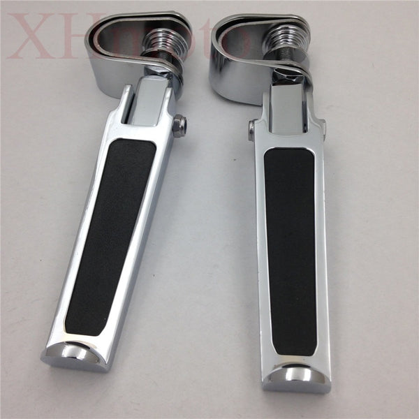 HTT- Fit 1"- 1.25" 1 1/4" Engine Guard Chrome U-Clamp Footpegs For Harley Bad Boy Fxstsb Fxs Dyna Fxdwg2 Fx