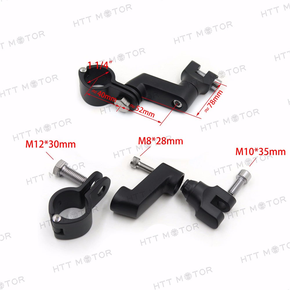HTTMT- 1.25" engine guards FootPeg Mounts Clamp For Harley Replacement Black