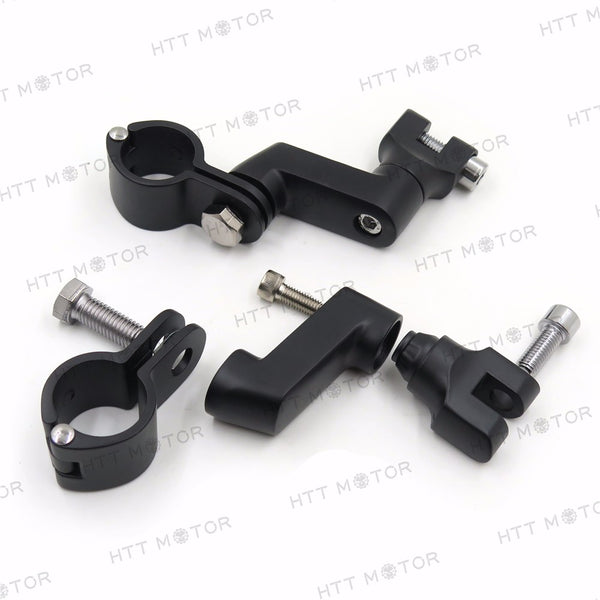 HTTMT- Engine guards Longhorn Offset Peg Mounts 1 1/4" Magnum Clamp For Harley Black