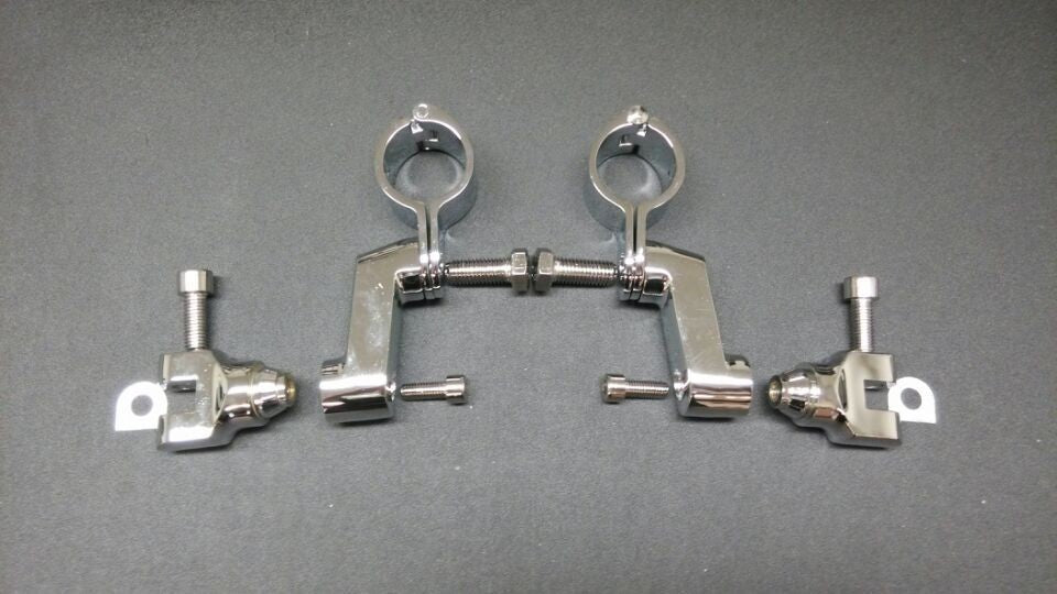 Replacement Chrome Longhorn Footpeg 1.5" engine guard Mounts Magnum Clamp For Harley Davidson