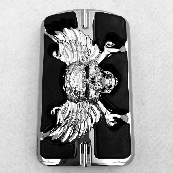 Wing Skull Zombie Emblem Chromed Harley Davidson Touring Softail Brake Pedal Large Pad H-D .