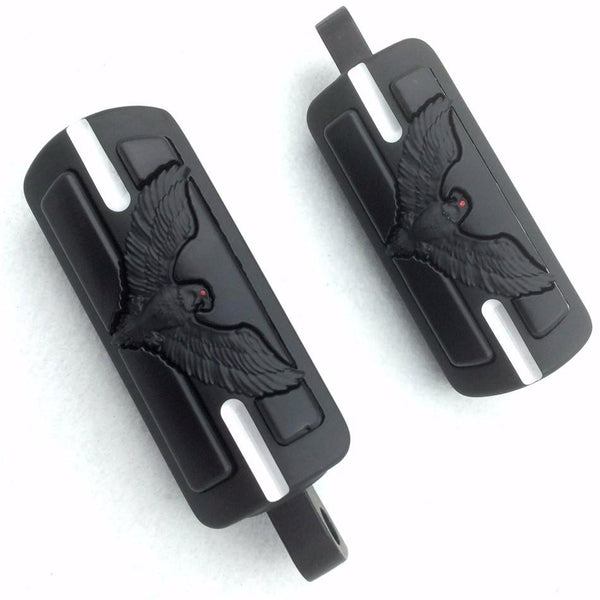 HTT Motorcycle Black Eagle Hawk Footrest Foot Pegs for 1984-2014 Harley Davidson