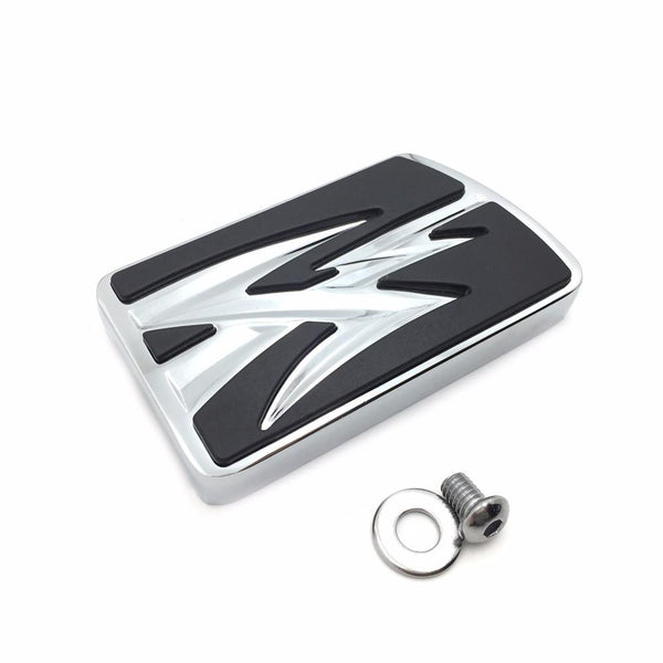 Chrome Lightning Large Brake Pedal Pad For Harley Davidson 2012-later Dyna FLD/1986-later FL Softail/ 1980-later Touring