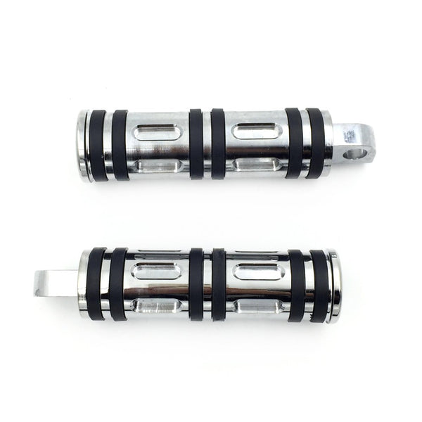 HTT- Style 099- Chrome Motorcycle Footpeg Foot Pegs Footrest For 1984-2017 All Harley-Davidson (Street 500/ Softail Slim/ Roadster)