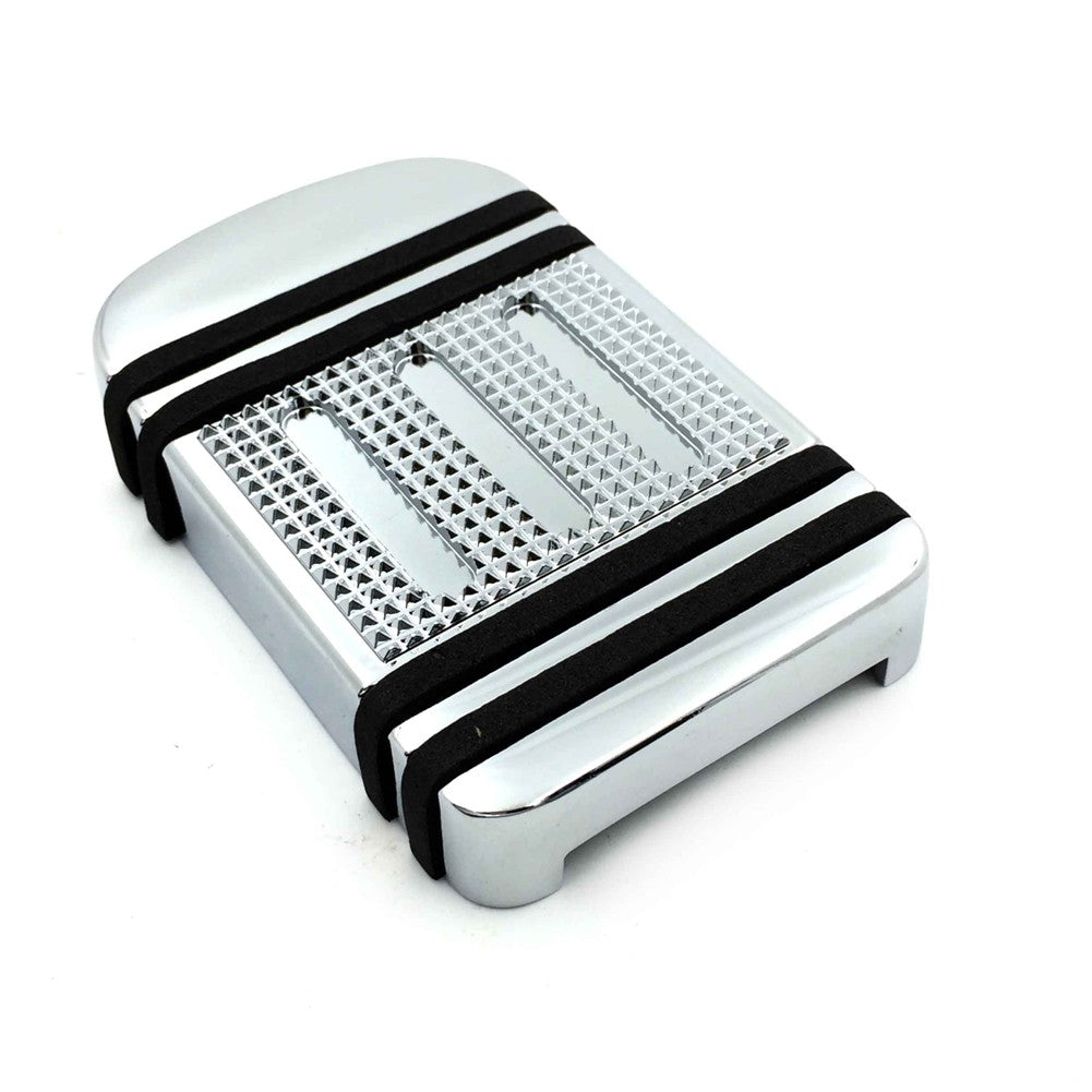 HTT- Style 100- Chrome Large Brake Pedal Pad For Harley 1980-2017 Touring Trike (Electra Glide/ Tri Glide Ultra/ Freewheeler)