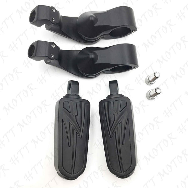 Black 2.5" Short Foot Peg Kit 1.25" Engine Guard For Yamaha XV250 XV400 XV535