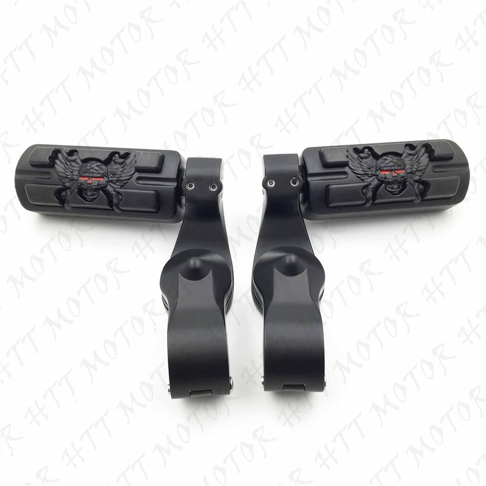 Black 2.5" Short Foot Peg Kit 1.25" Engine Guard For Yamaha XV750 XV1100 Virage