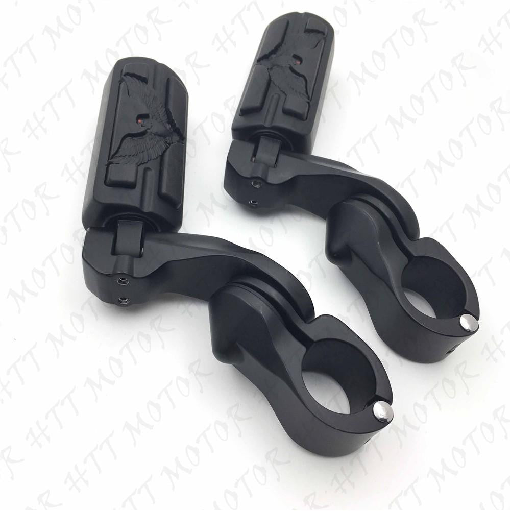 Black 2.5" Short FootPeg Kit 1.25" Engine Guard For Yamaha Roadstar xv1700