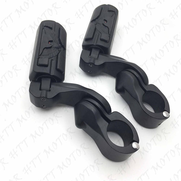 Black 2.5" Short FootPeg Kit 1.25" Engine Guard For Yamaha Roadstar xv1700