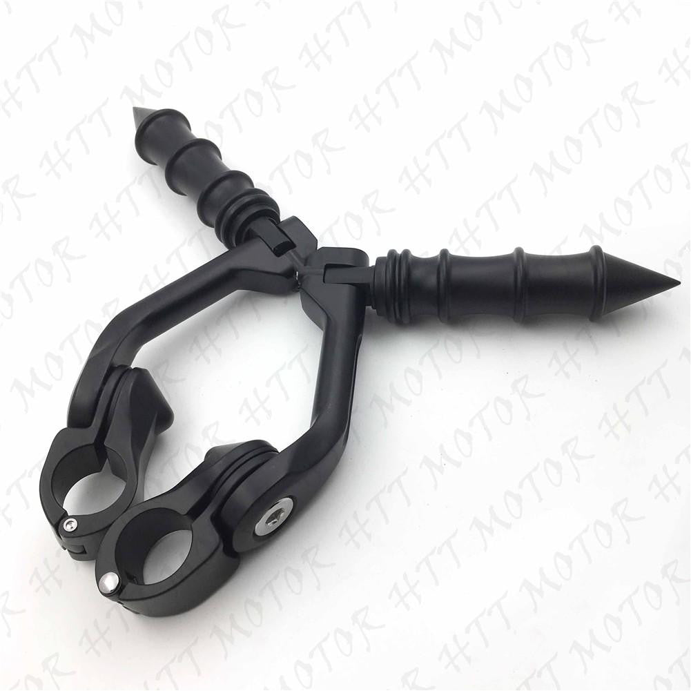 Black 5" Long Foot Peg Kit 1.25" Engine Guard For Honda GoldWing GL1100