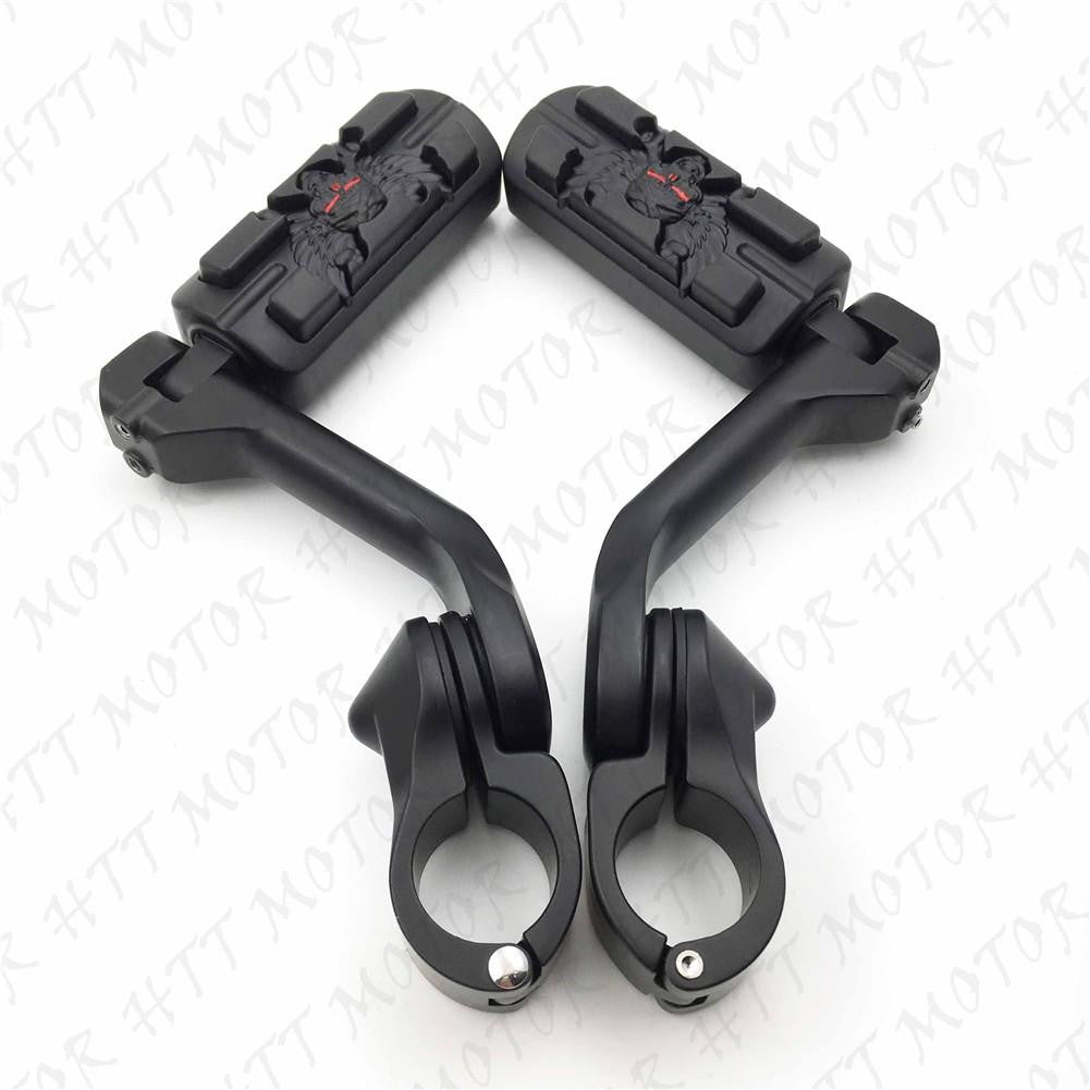 Black 5" Long Foot Peg Kit 1.25" Engine Guard For Yamaha XV750 XV1100 Virage