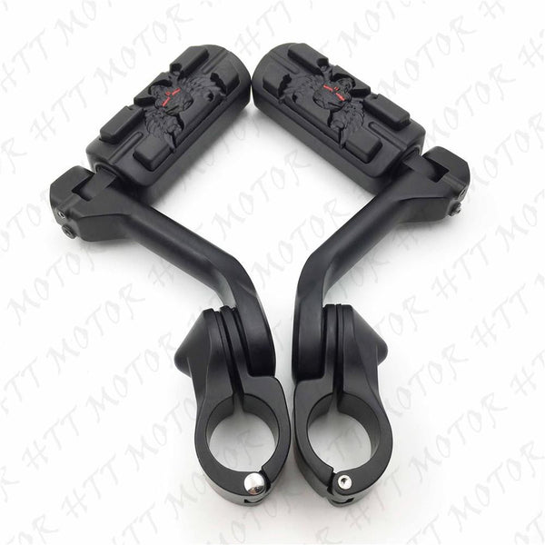 Black 5" Long Foot Peg Kit 1.25" Engine Guard For Yamaha XV750 XV1100 Virage