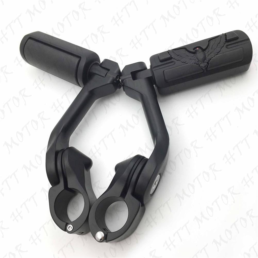 Black 5" Long FootPeg Kit 1.25" Engine Guard For Yamaha Roadstar xv1700