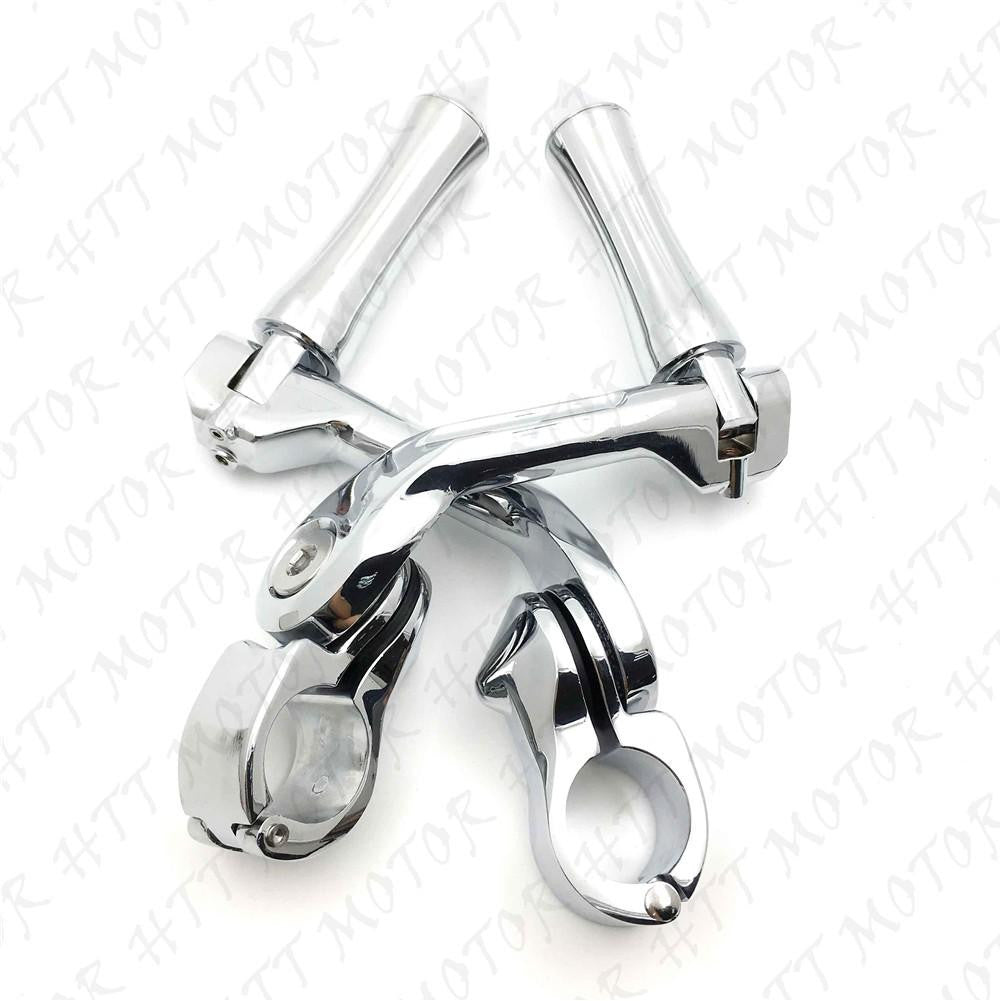 Chrome 5" Long Foot Peg Kit 1.25" Engine Guard For Honda VT750 Shadow 750