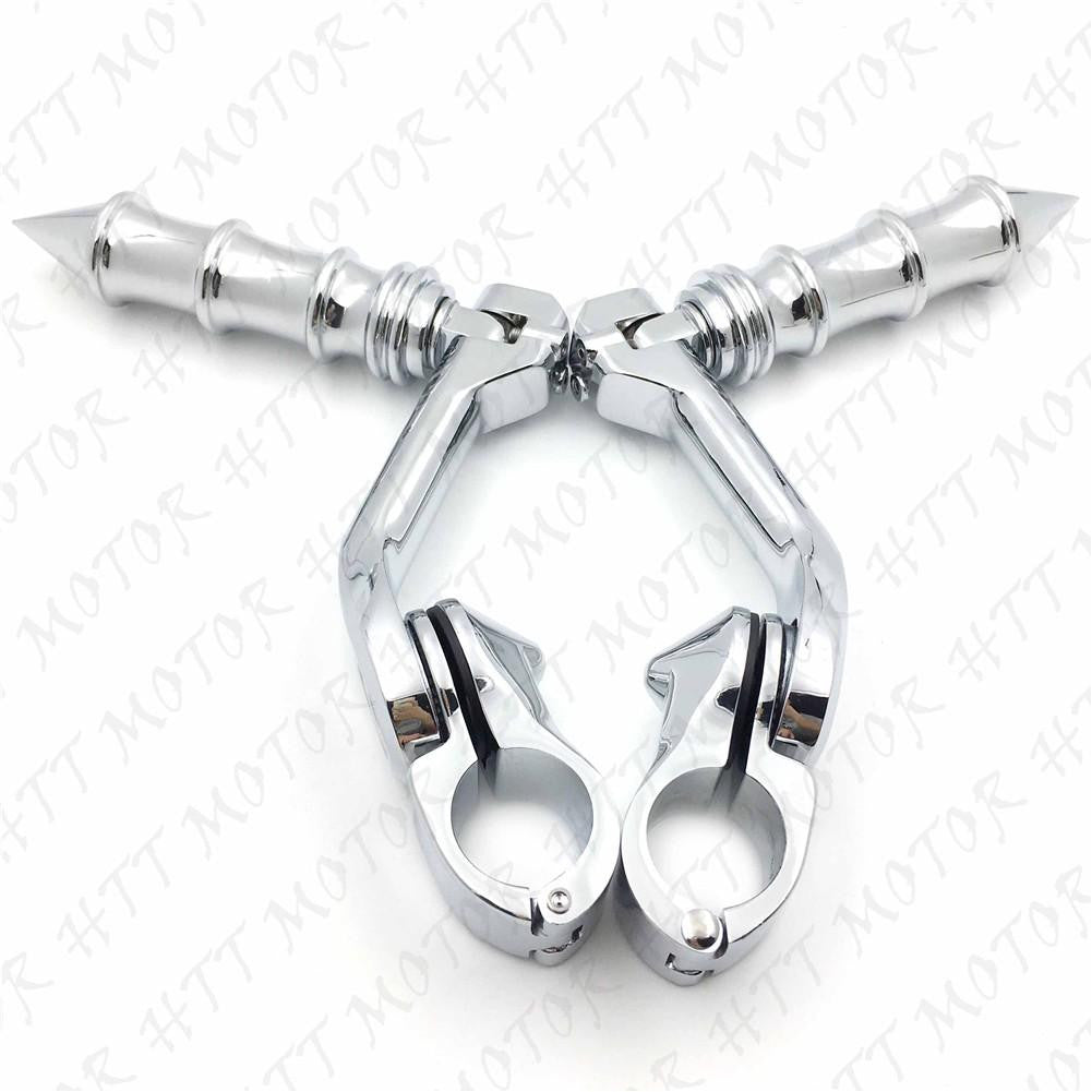 Chrome 5" Long Foot Peg Kit 1.25" Engine Guard For CVO Limited FLHTKSE Honda