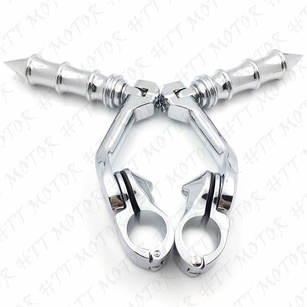 Chrome 5" Long Foot Peg Kit 1.25" Engine Guard For CVO Limited FLHTKSE Honda