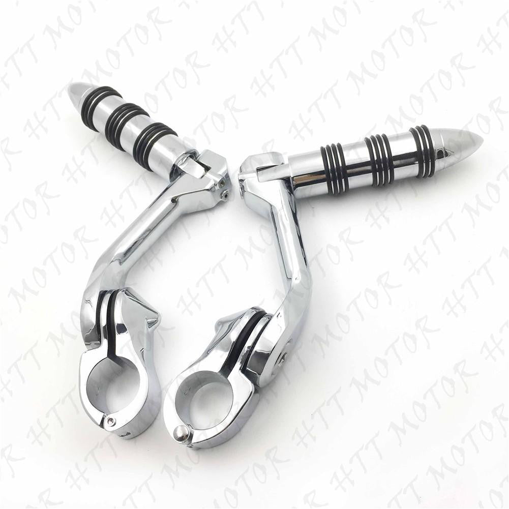 Chrome 5" Long Foot Peg Kit 1.25" Engine Guard For Honda Magna VF750 VF1100