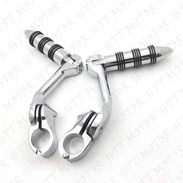 Chrome 5" Long Foot Peg Kit 1.25" Engine Guard For Honda Magna VF750 VF1100