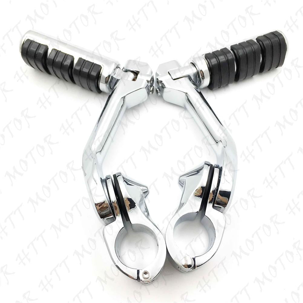 Chrome 5" Long Foot Peg Kit 1.25" Engine Guard For Honda VLX600 DLX600 Shadow