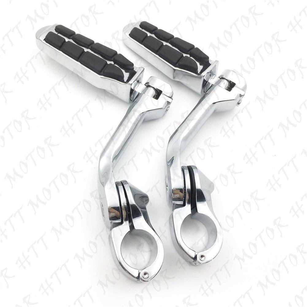 Chrome 5" Long Foot Peg Kit 1.25" Engine Guard For Honda Shadow 400 steed400