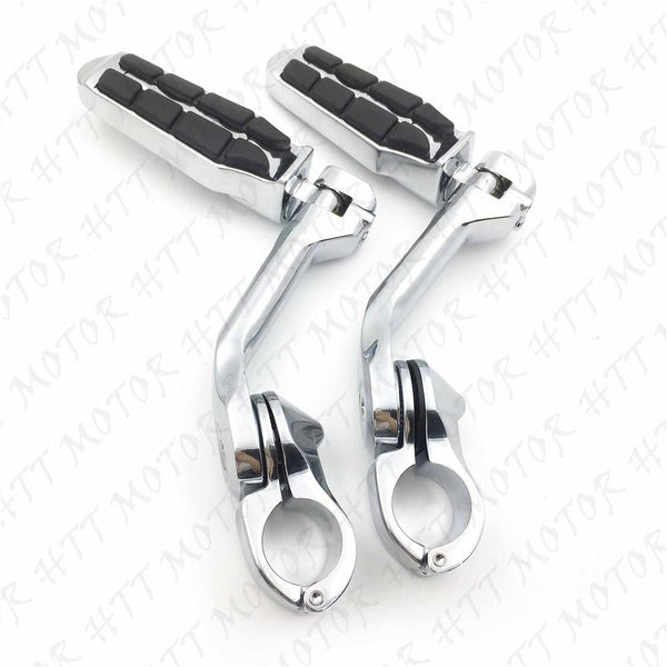 Chrome 5" Long Foot Peg Kit 1.25" Engine Guard For Honda Shadow 400 steed400