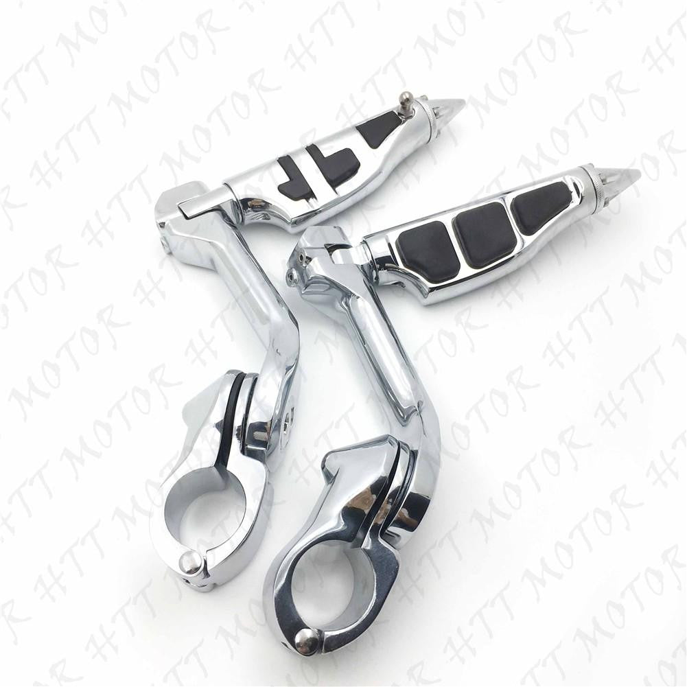 Chrome 5" Long Foot Peg Kit 1.25" Engine Guard For Yamaha V-STAR XVS1300