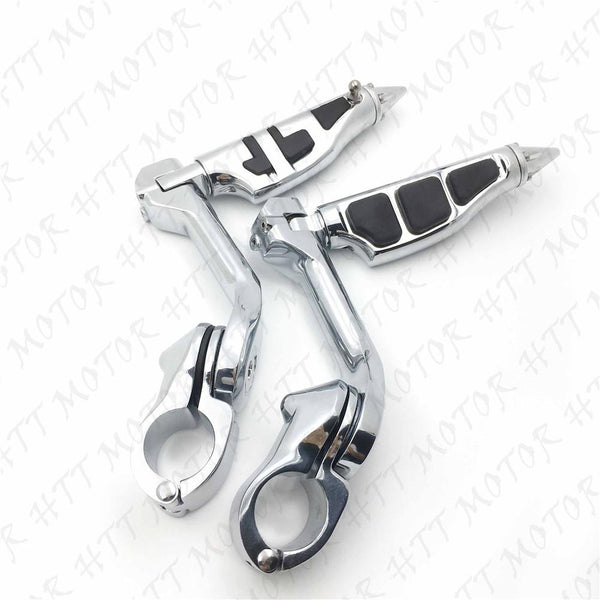 Chrome 5" Long Foot Peg Kit 1.25" Engine Guard For Yamaha V-STAR XVS1300