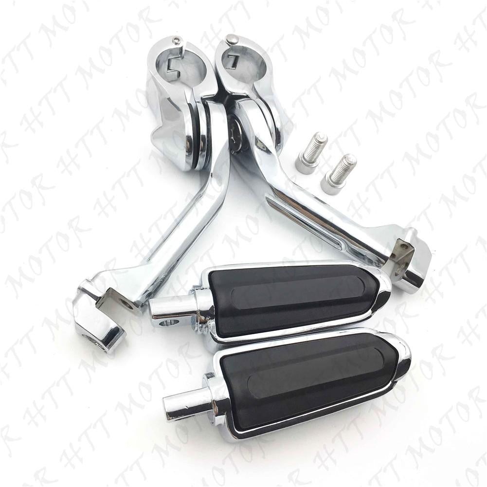 Chrome 5" Long Foot Peg Kit 1.25" Engine Guard For Yamaha XV250 XV400 XV535
