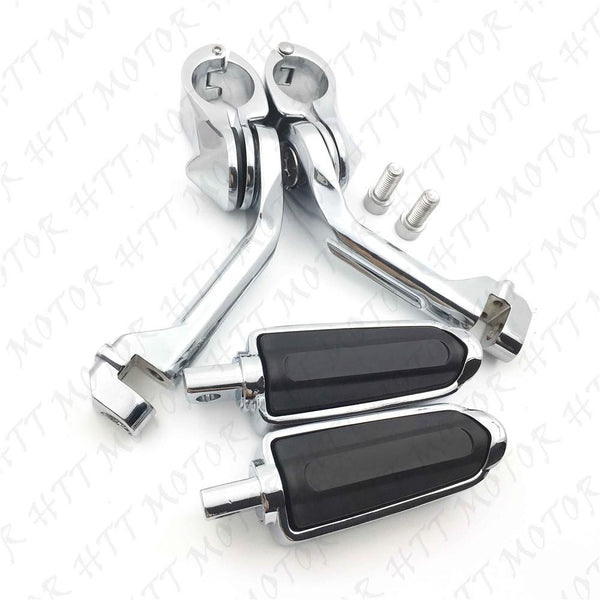 Chrome 5" Long Foot Peg Kit 1.25" Engine Guard For Yamaha XV250 XV400 XV535