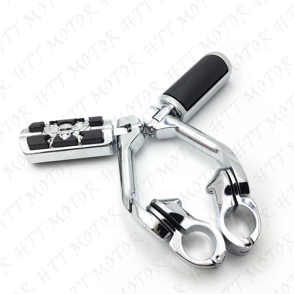 Chrome 5" Long Foot Peg Kit 1.25" Engine Guard For Yamaha XV750 XV1100 Virage