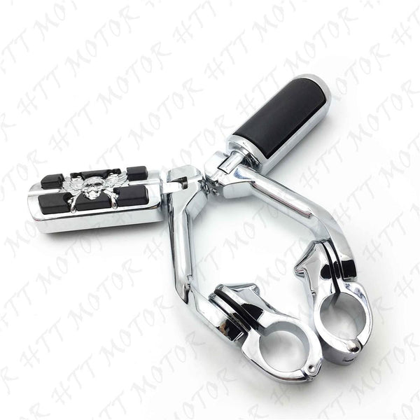 Chrome 5" Long Foot Peg Kit 1.25" Engine Guard For Yamaha XV750 XV1100 Virage