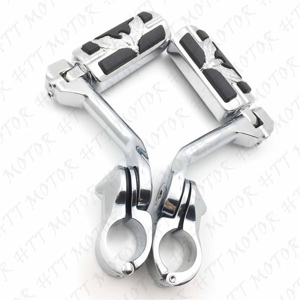 Chrome 5" Long FootPeg Kit 1.25" Engine Guard For Yamaha Roadstar xv1700