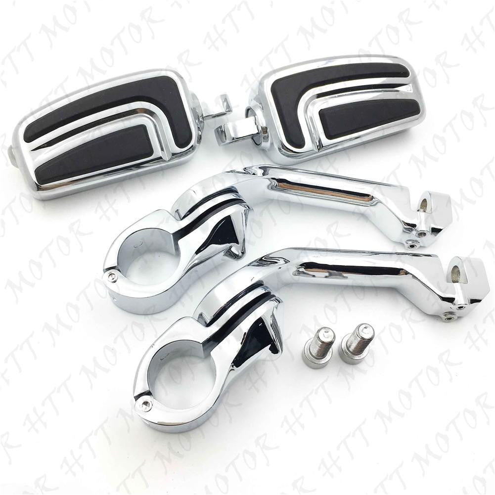 Chrome 5" Long Foot Peg Kit 1.25" Engine Guard For Honda DLX600 Shadow VT600