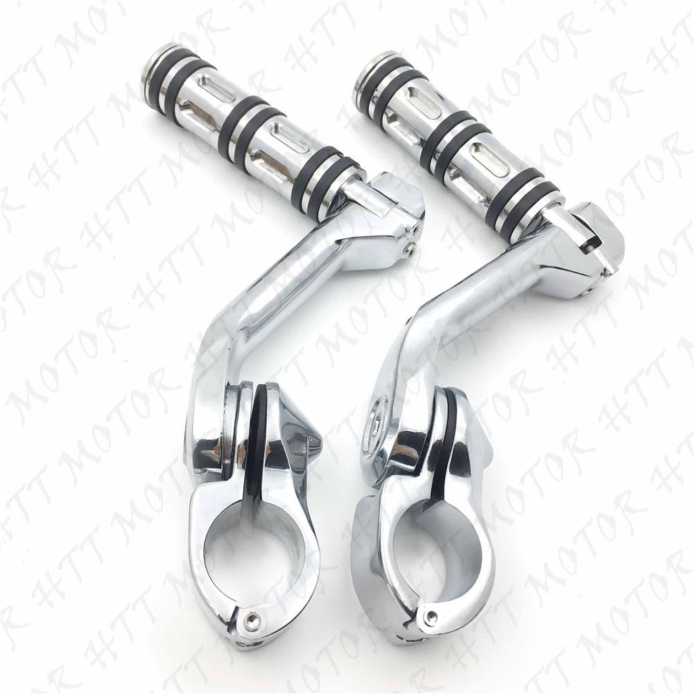 Chrome 5" Long Foot Peg Kit 1.25" Engine Guard For Suzuki BOULEVARD M90 M50Z