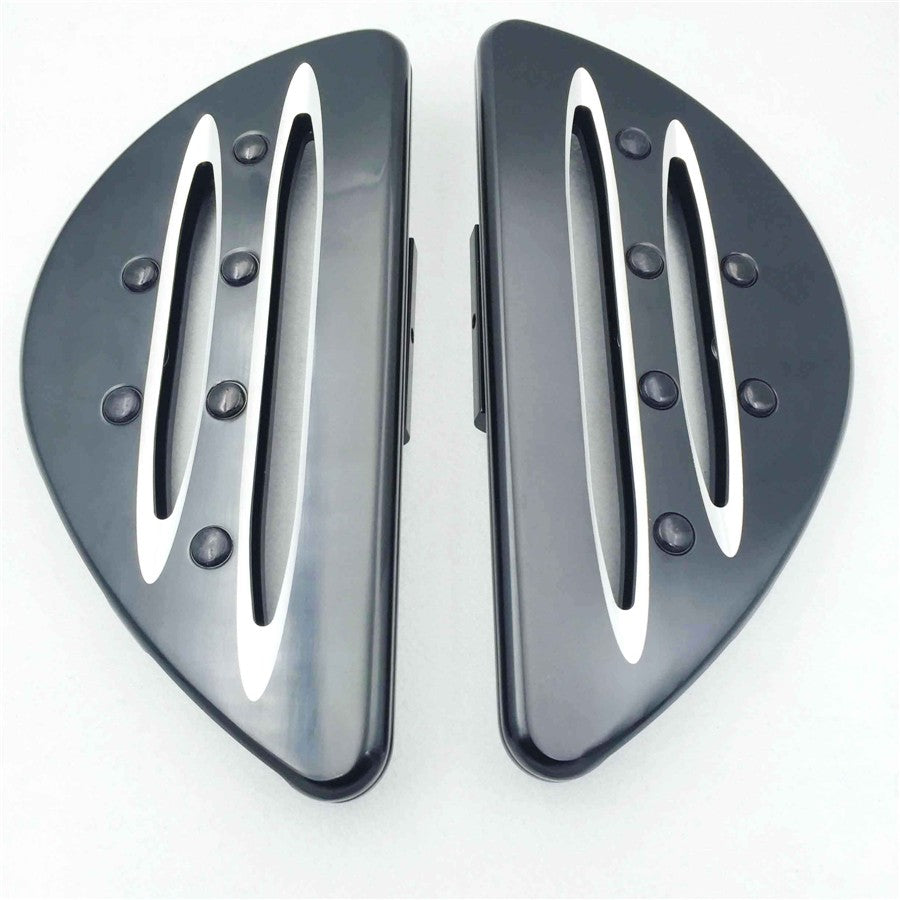 HTT Motorcycle Rare Black CNC deeply cut Passenger Stretched Floorboards For 1986-2015 Harley Touring/ 1986-2015 Softail FL /1986-2015 Dyna FLD