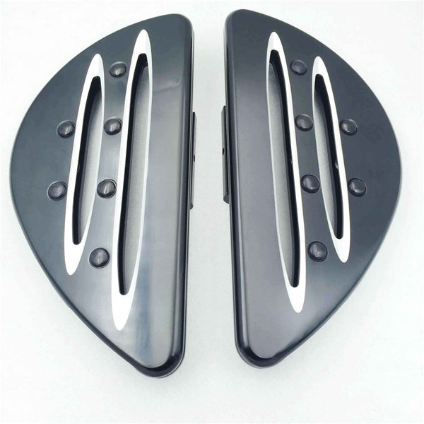 HTT Motorcycle Rare Black CNC deeply cut Passenger Stretched Floorboards For 1986-2015 Harley Touring/ 1986-2015 Softail FL /1986-2015 Dyna FLD