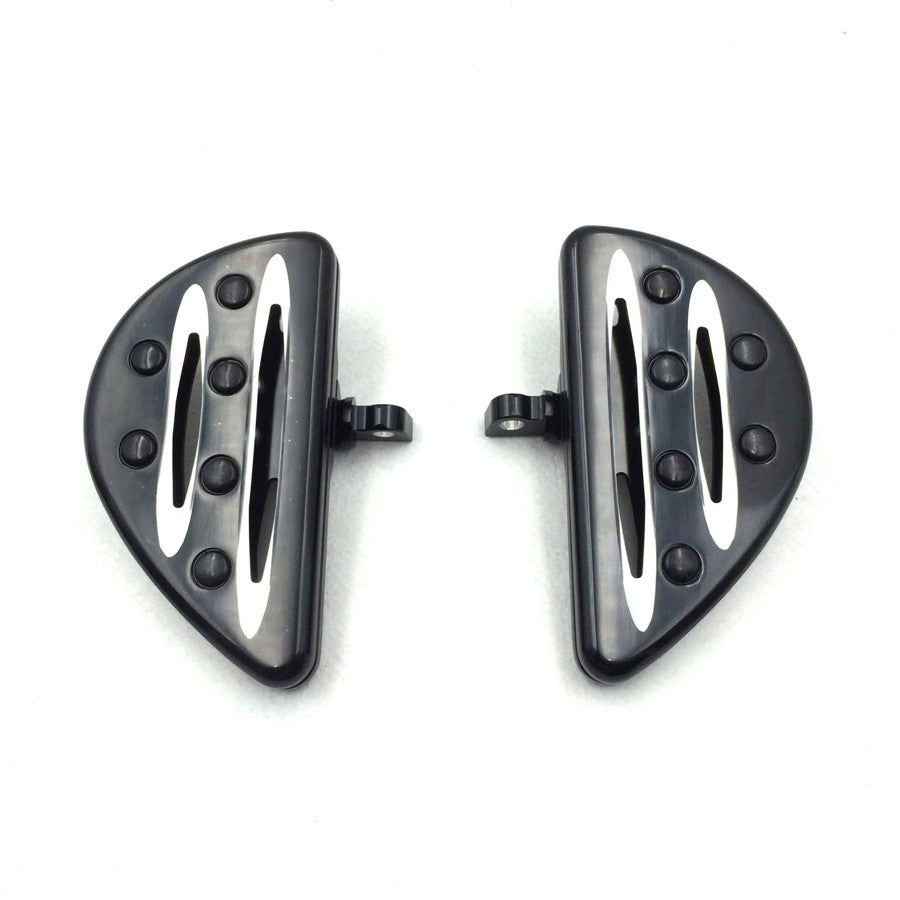 HTT Motorcycle Rear Black CNC deeply cut Passenger Stretched Floorboards For Harley Davidson Touring Road King FLHR /Touring Street Glide CVO /Trike Street Glide