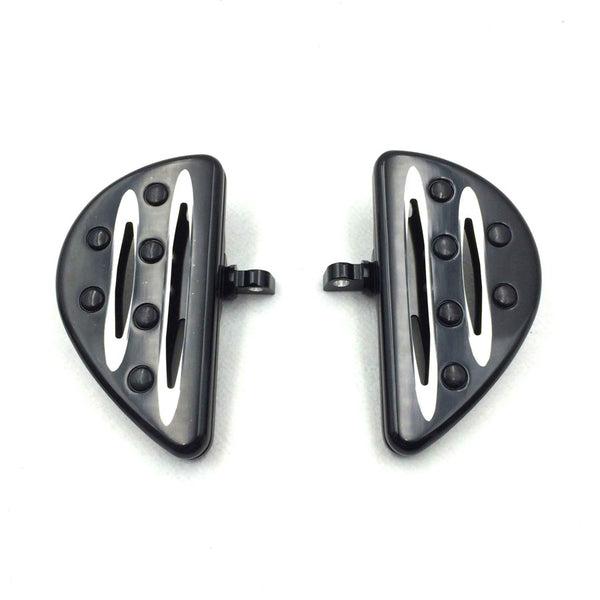 HTT Motorcycle Rear Black CNC deeply cut Passenger Stretched Floorboards For Harley Davidson Touring Road King FLHR /Touring Street Glide CVO /Trike Street Glide