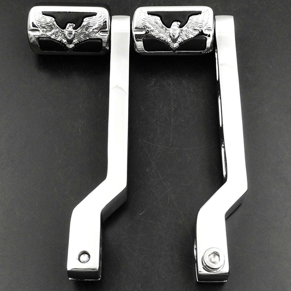 Chrome Eagle Hawk Emblem Gear Shift Foot Lever pegs for Harley Softail Tour Electra Glide FLTS