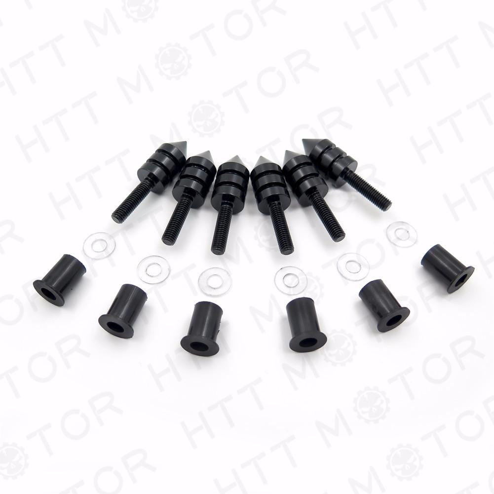 Black Spike Windscreen Bolts Screws Set For Aprilia RS125 2006-2010