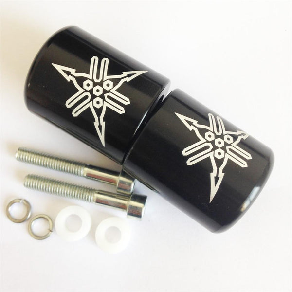 HTT Motorcycle Black "*" Engraved Logo Hand Bar Ends For Yamaha YZF R6 2006 2007 2008 2009 2010 2011 2012 (not R6S)/Yamaha YZF R1 1998-2012/Yamaha FJR-1300 2003-2010