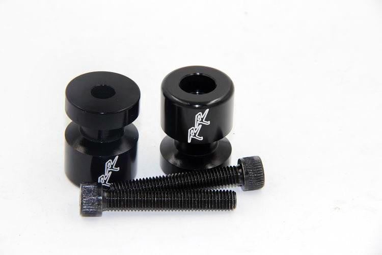 HTT Black Swingarm Spools "Hayabusa" Engraved Logo 8mm For Suzuki GSXR 1000 2001-2012/ GSXR 1100 1992-1998/ GSXR 600 1992-2011