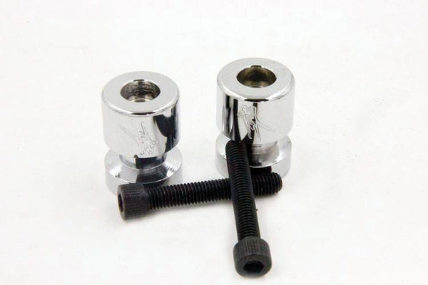 HTT Chrome Swingarm Spools "Hayabusa" Engraved Logo 8mm For Suzuki GSXR 750 1992-2011/ RF600 R 1994-1996/  RF900 R 1994-1997